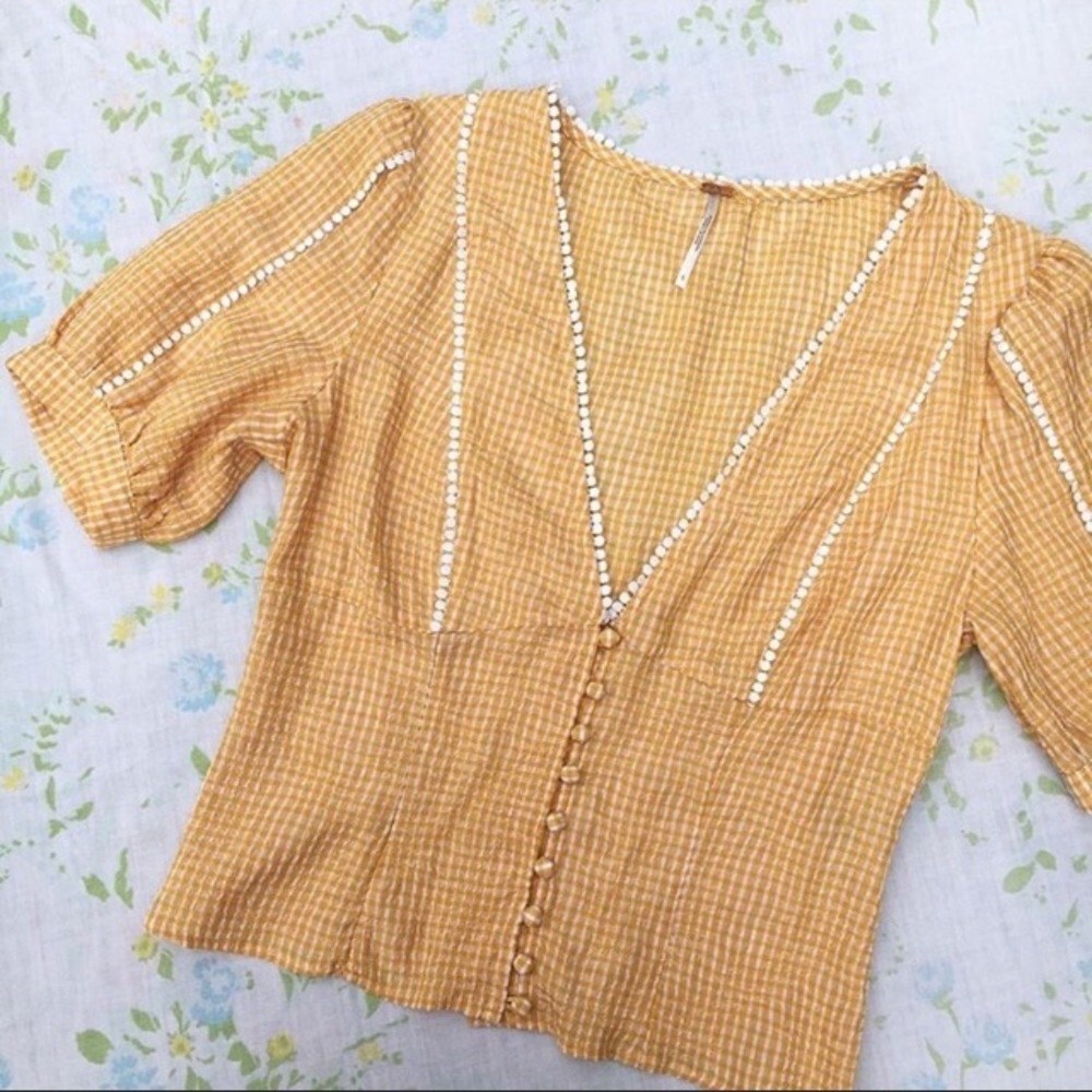 Free People Ivy Gingham Top